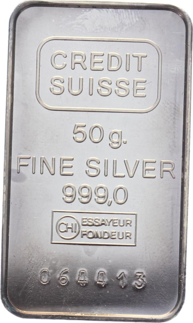 50 Gramm Silberbarren Credit Suisse